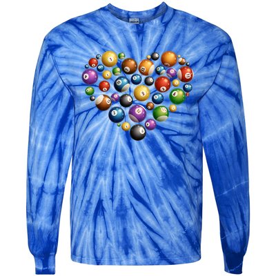 Funny Billiards Art Pool Lover Billiard Player Cool Gift Tie-Dye Long Sleeve Shirt