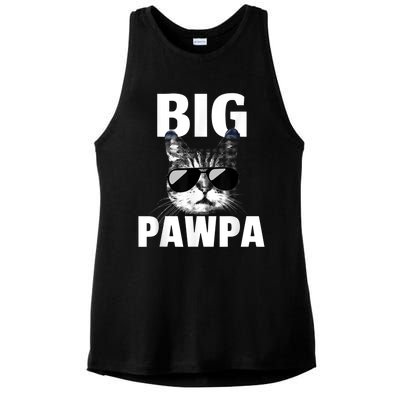 Funny Black And White Cat Kitten Big Pawpa Ladies PosiCharge Tri-Blend Wicking Tank