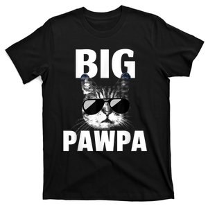 Funny Black And White Cat Kitten Big Pawpa T-Shirt