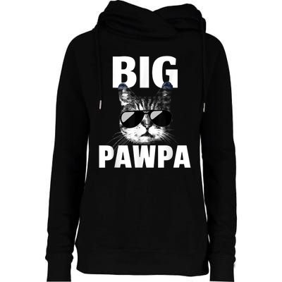 Funny Black And White Cat Kitten Big Pawpa Womens Funnel Neck Pullover Hood