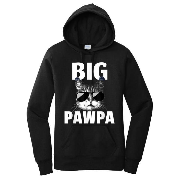 Funny Black And White Cat Kitten Big Pawpa Women's Pullover Hoodie