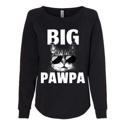 Funny Black And White Cat Kitten Big Pawpa Womens California Wash Sweatshirt