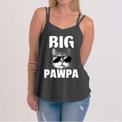 Funny Black And White Cat Kitten Big Pawpa Women's Strappy Tank