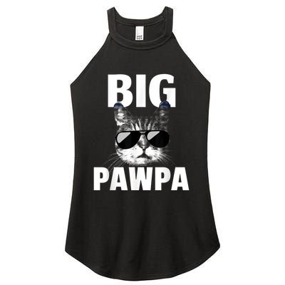 Funny Black And White Cat Kitten Big Pawpa Women's Perfect Tri Rocker Tank