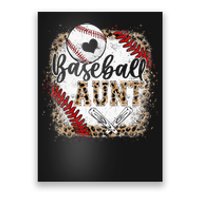 Funny Baseball Auntie Vintage Leopard Baseball Pride Gift Poster