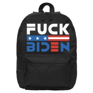 Fuck Biden American Flag Anti Biden Fuck Joe Biden 16 in Basic Backpack