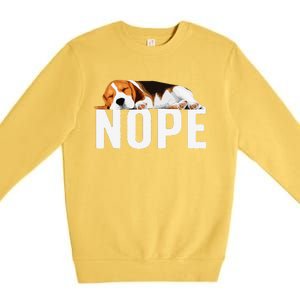 Funny Beagle Art Nope Beagle Dog Beagle Lover Gift Premium Crewneck Sweatshirt