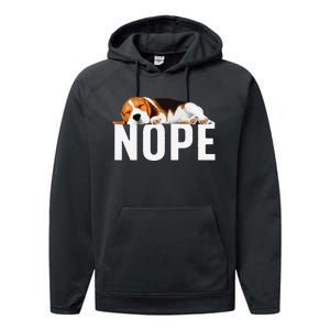 Funny Beagle Art Nope Beagle Dog Beagle Lover Gift Performance Fleece Hoodie