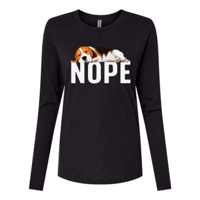 Funny Beagle Art Nope Beagle Dog Beagle Lover Gift Womens Cotton Relaxed Long Sleeve T-Shirt