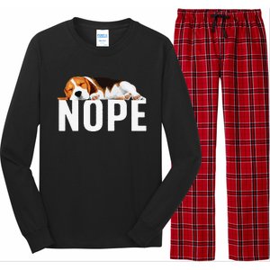 Funny Beagle Art Nope Beagle Dog Beagle Lover Gift Long Sleeve Pajama Set