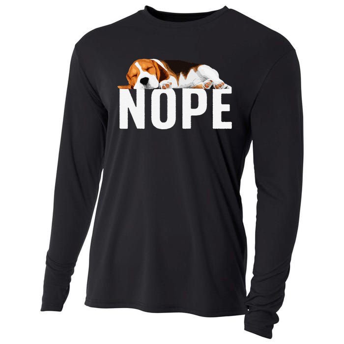 Funny Beagle Art Nope Beagle Dog Beagle Lover Gift Cooling Performance Long Sleeve Crew