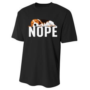 Funny Beagle Art Nope Beagle Dog Beagle Lover Gift Performance Sprint T-Shirt