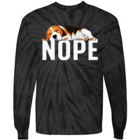 Funny Beagle Art Nope Beagle Dog Beagle Lover Gift Tie-Dye Long Sleeve Shirt