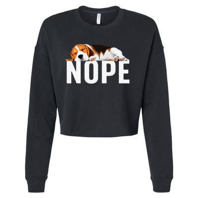 Funny Beagle Art Nope Beagle Dog Beagle Lover Gift Cropped Pullover Crew