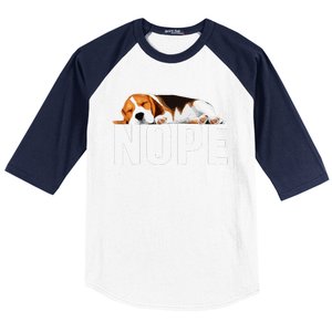 Funny Beagle Art Nope Beagle Dog Beagle Lover Gift Baseball Sleeve Shirt