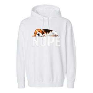 Funny Beagle Art Nope Beagle Dog Beagle Lover Gift Garment-Dyed Fleece Hoodie