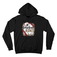 Funny Baseball Auntie Vintage Leopard Baseball Pride Gift Hoodie