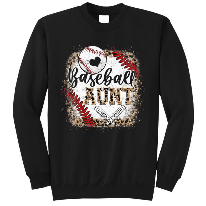 Funny Baseball Auntie Vintage Leopard Baseball Pride Gift Sweatshirt