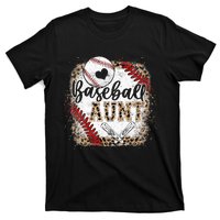 Funny Baseball Auntie Vintage Leopard Baseball Pride Gift T-Shirt