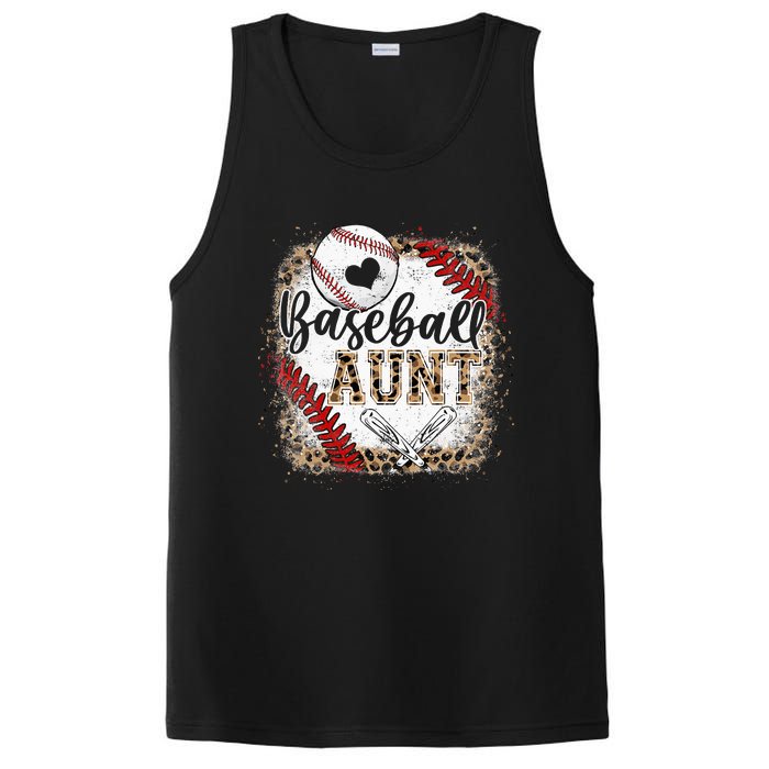 Funny Baseball Auntie Vintage Leopard Baseball Pride Gift PosiCharge Competitor Tank