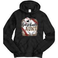 Funny Baseball Auntie Vintage Leopard Baseball Pride Gift Tie Dye Hoodie