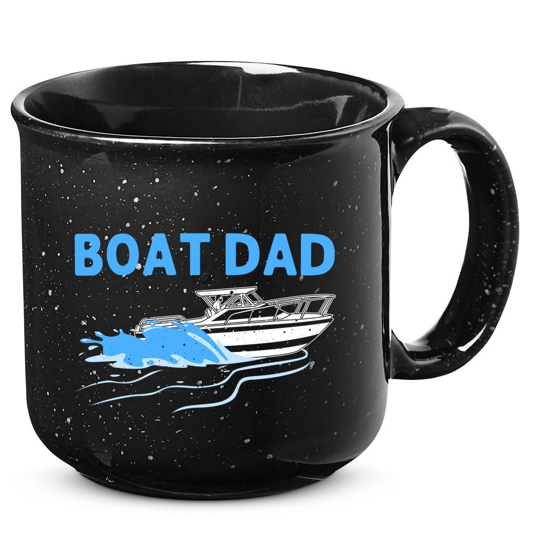 Funny Boating Art For Dad Father Boat Captain Boater Pontoon Cute Gift 15oz Campfire Ceramic Mug
