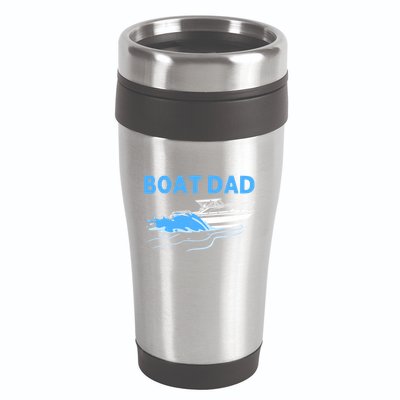 Funny Boating Art For Dad Father Boat Captain Boater Pontoon Cute Gift 16oz Travel Tumbler