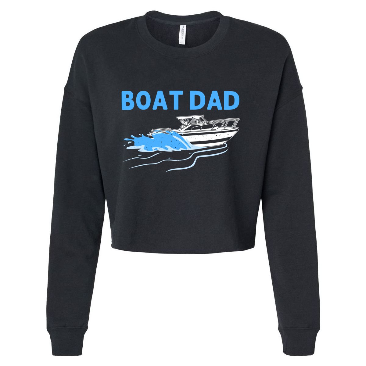 Funny Boating Art For Dad Father Boat Captain Boater Pontoon Cute Gift Cropped Pullover Crew