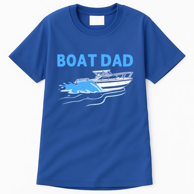 Funny Boating Art For Dad Father Boat Captain Boater Pontoon Cute Gift Tall T-Shirt