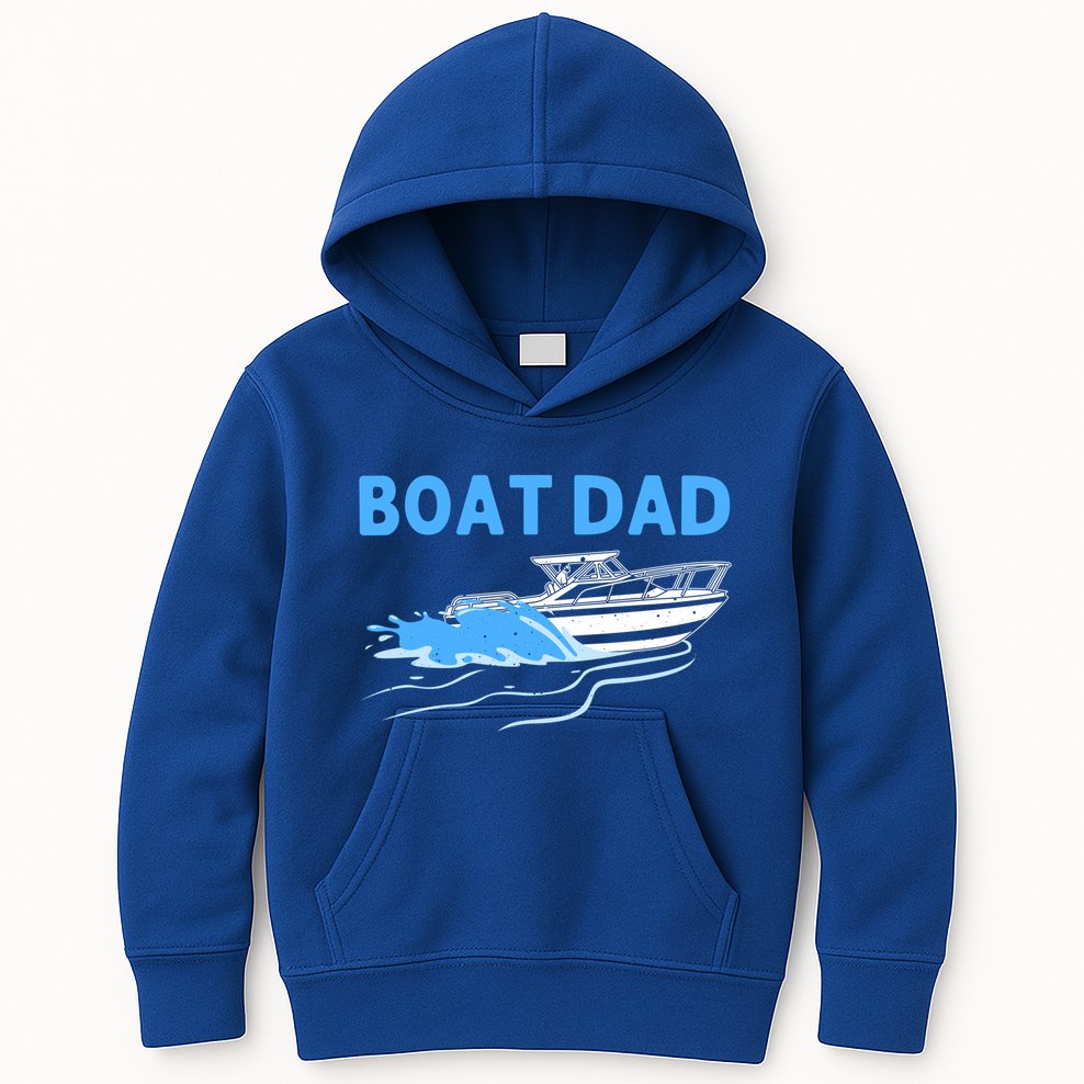Funny Boating Art For Dad Father Boat Captain Boater Pontoon Cute Gift Kids Hoodie
