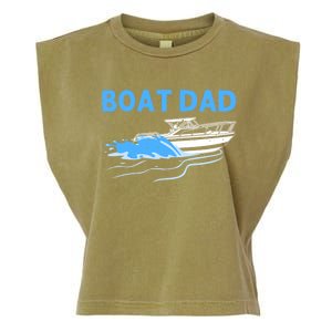 Funny Boating Art For Dad Father Boat Captain Boater Pontoon Cute Gift Garment-Dyed Women's Muscle Tee