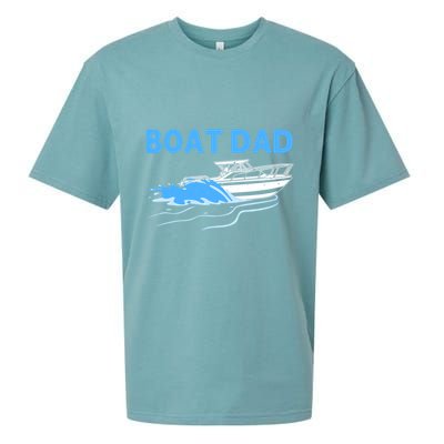 Funny Boating Art For Dad Father Boat Captain Boater Pontoon Cute Gift Sueded Cloud Jersey T-Shirt