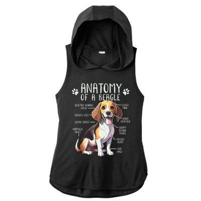 Funny Beagle Anatomy Of A Beagle Dog Owner Cute Pet Lover Ladies PosiCharge Tri-Blend Wicking Draft Hoodie Tank