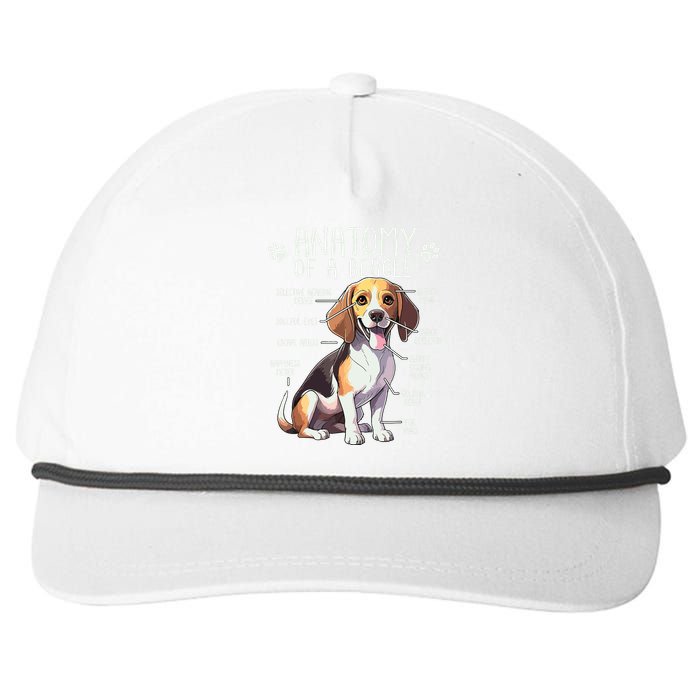 Funny Beagle Anatomy Of A Beagle Dog Owner Cute Pet Lover Snapback Five-Panel Rope Hat