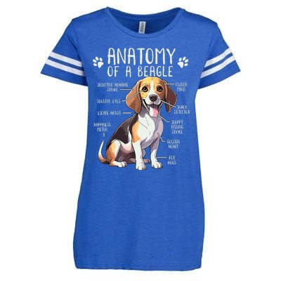 Funny Beagle Anatomy Of A Beagle Dog Owner Cute Pet Lover Enza Ladies Jersey Football T-Shirt