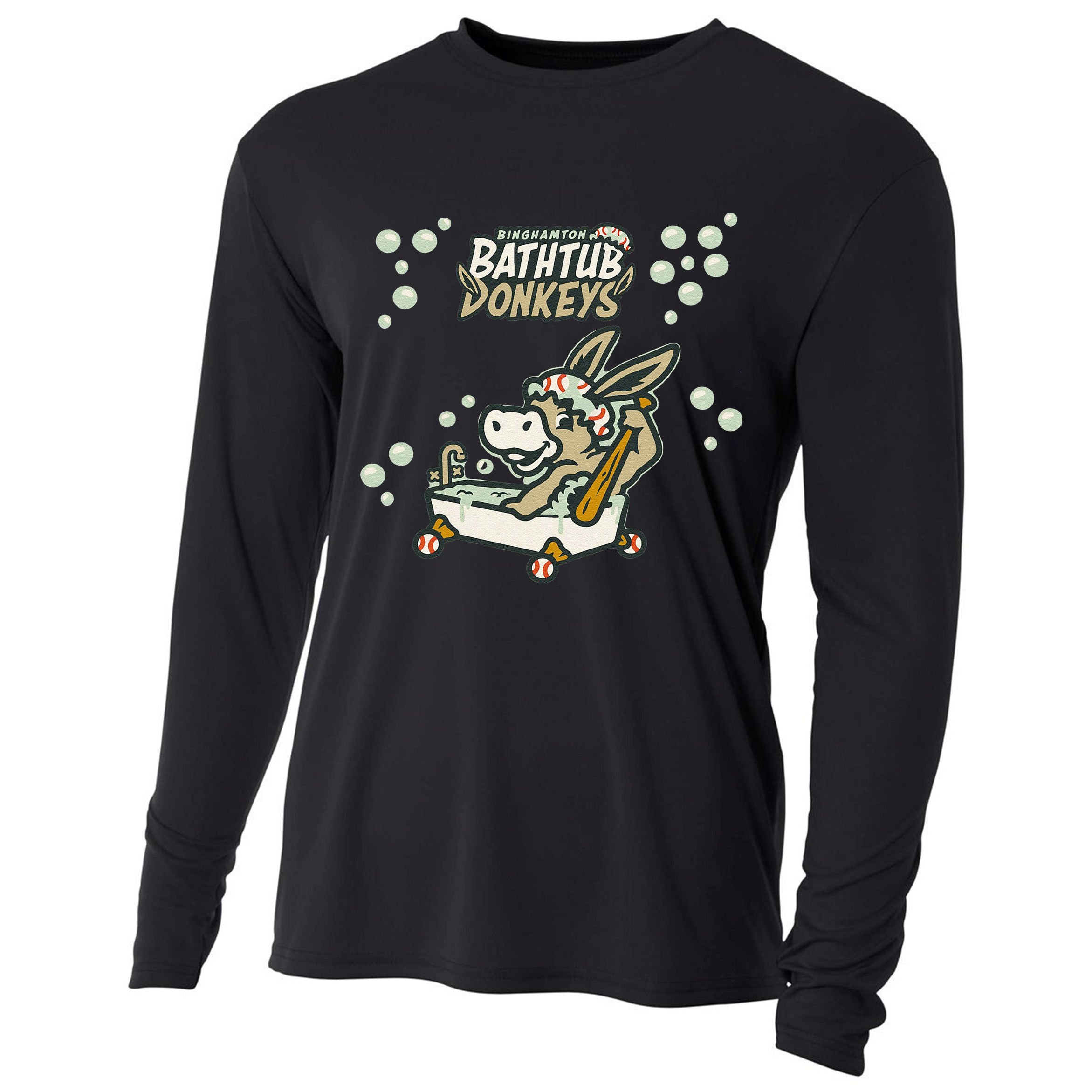 Funny Binghamton Bathtub Donkey Gift Cooling Performance Long Sleeve Crew