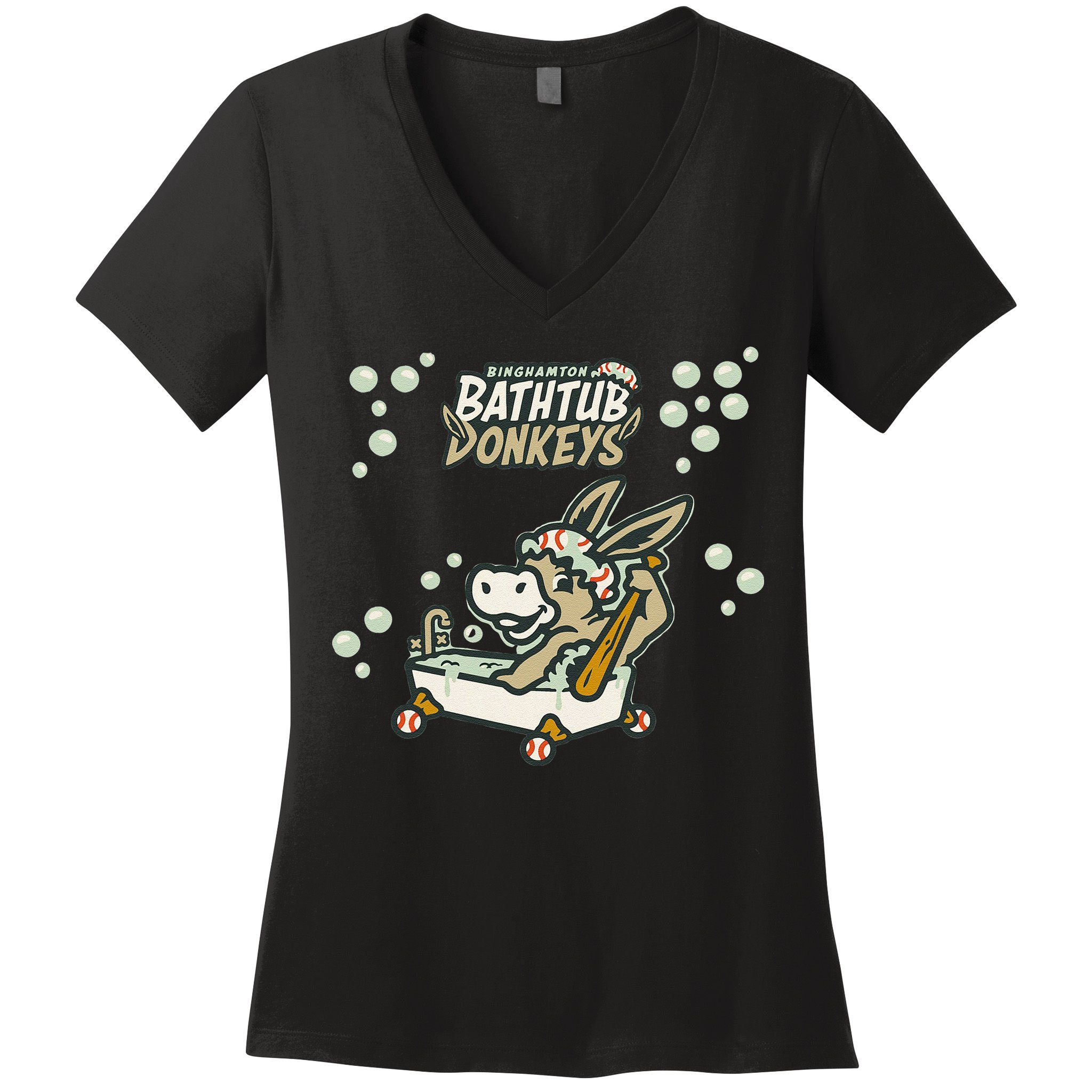 Funny Binghamton Bathtub Donkey Gift Women's V-Neck T-Shirt