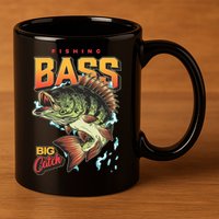 Fishing Bass Bitch Catch 11oz C Handle Ceramic Mug
