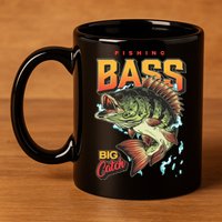 Fishing Bass Bitch Catch 11oz C Handle Ceramic Mug