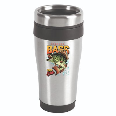 Fishing Bass Bitch Catch 16oz Travel Tumbler