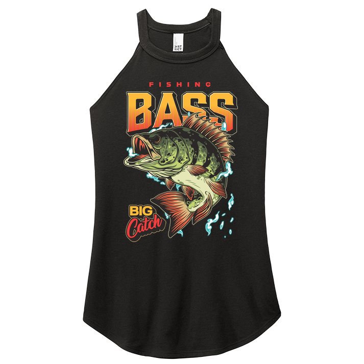 Fishing Bass Bitch Catch Women's Perfect Tri Rocker Tank