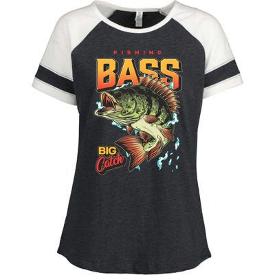 Fishing Bass Bitch Catch Enza Ladies Jersey Colorblock Tee