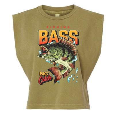 Fishing Bass Bitch Catch Garment-Dyed Women's Muscle Tee