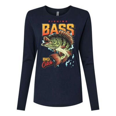 Fishing Bass Bitch Catch Womens Cotton Relaxed Long Sleeve T-Shirt