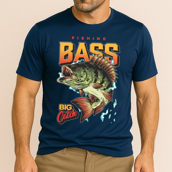 Fishing Bass Bitch Catch Cooling Performance Crew T-Shirt