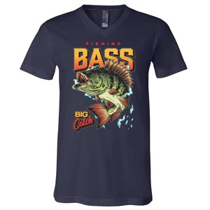 Fishing Bass Bitch Catch V-Neck T-Shirt