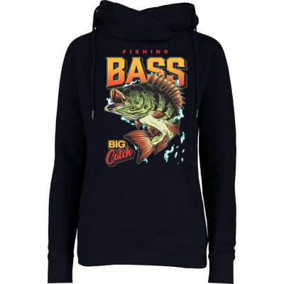 Fishing Bass Bitch Catch Womens Funnel Neck Pullover Hood