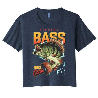 Fishing Bass Bitch Catch Women's Crop Top Tee