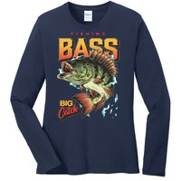 Fishing Bass Bitch Catch Ladies Long Sleeve Shirt