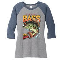 Fishing Bass Bitch Catch Women's Tri-Blend 3/4-Sleeve Raglan Shirt